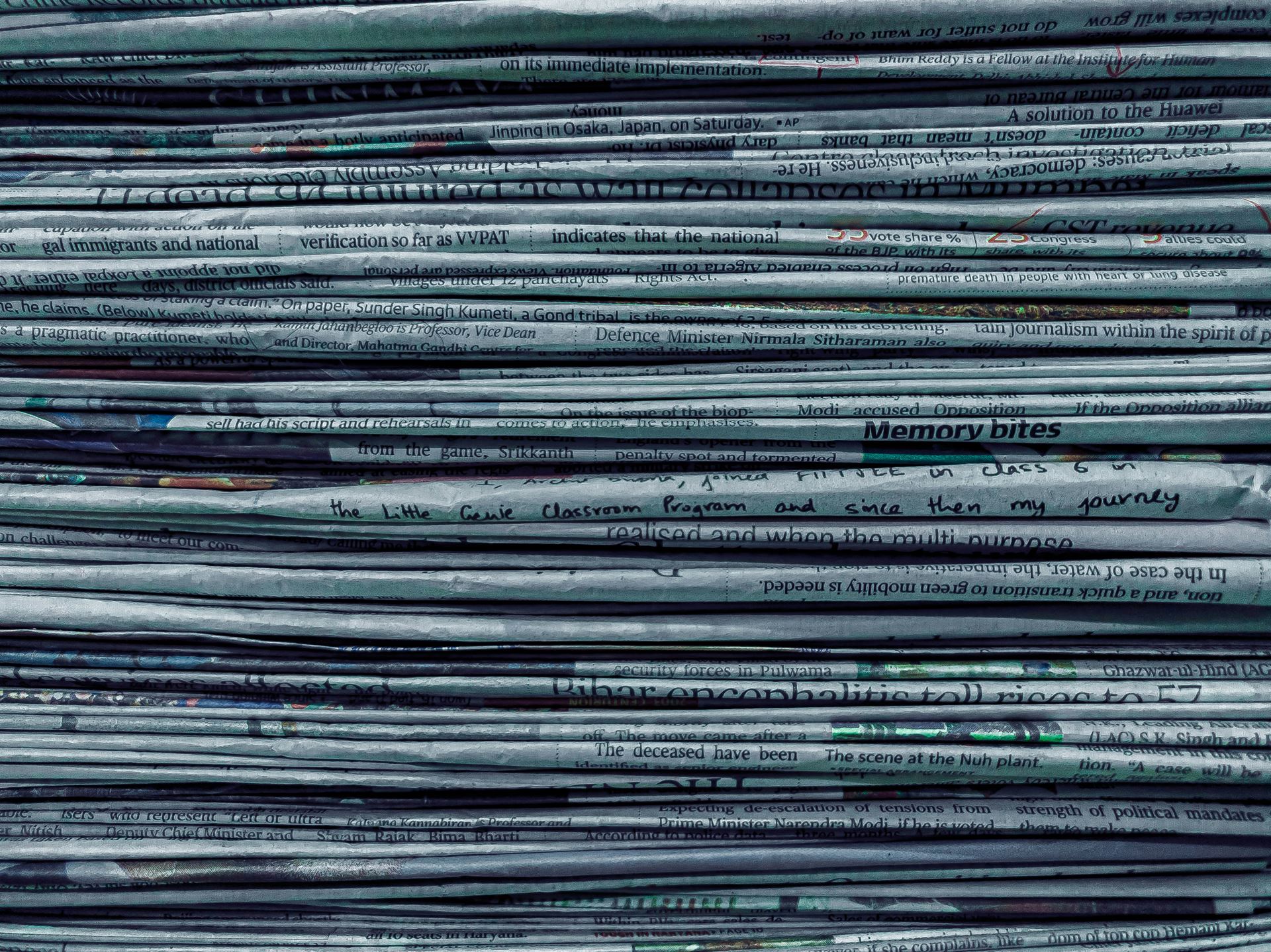 stack of newspapers